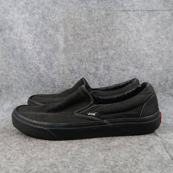 Vans Shoes Mens 8.5 Sneakers Classic Slip On Black Canvas Casual Skate Flat - Picture 4 of 12